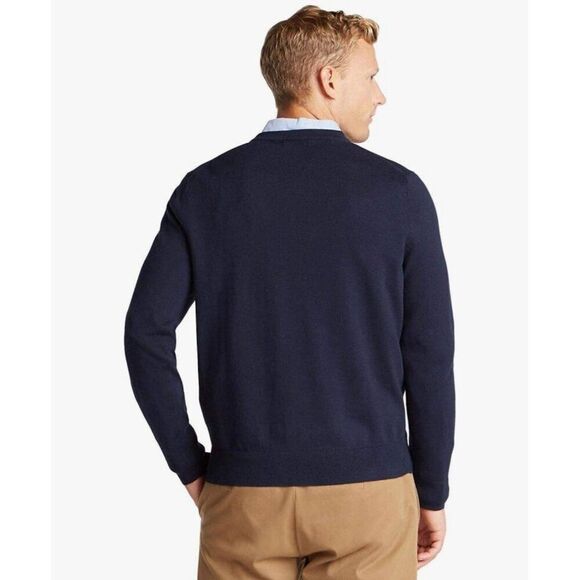 Nautica Classic Fit Navtech Soft Long Sleeve V-Neck Sweater Navy Blue Large - Picture 3 of 6
